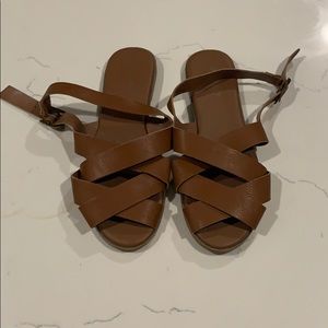 brown strappy sandals